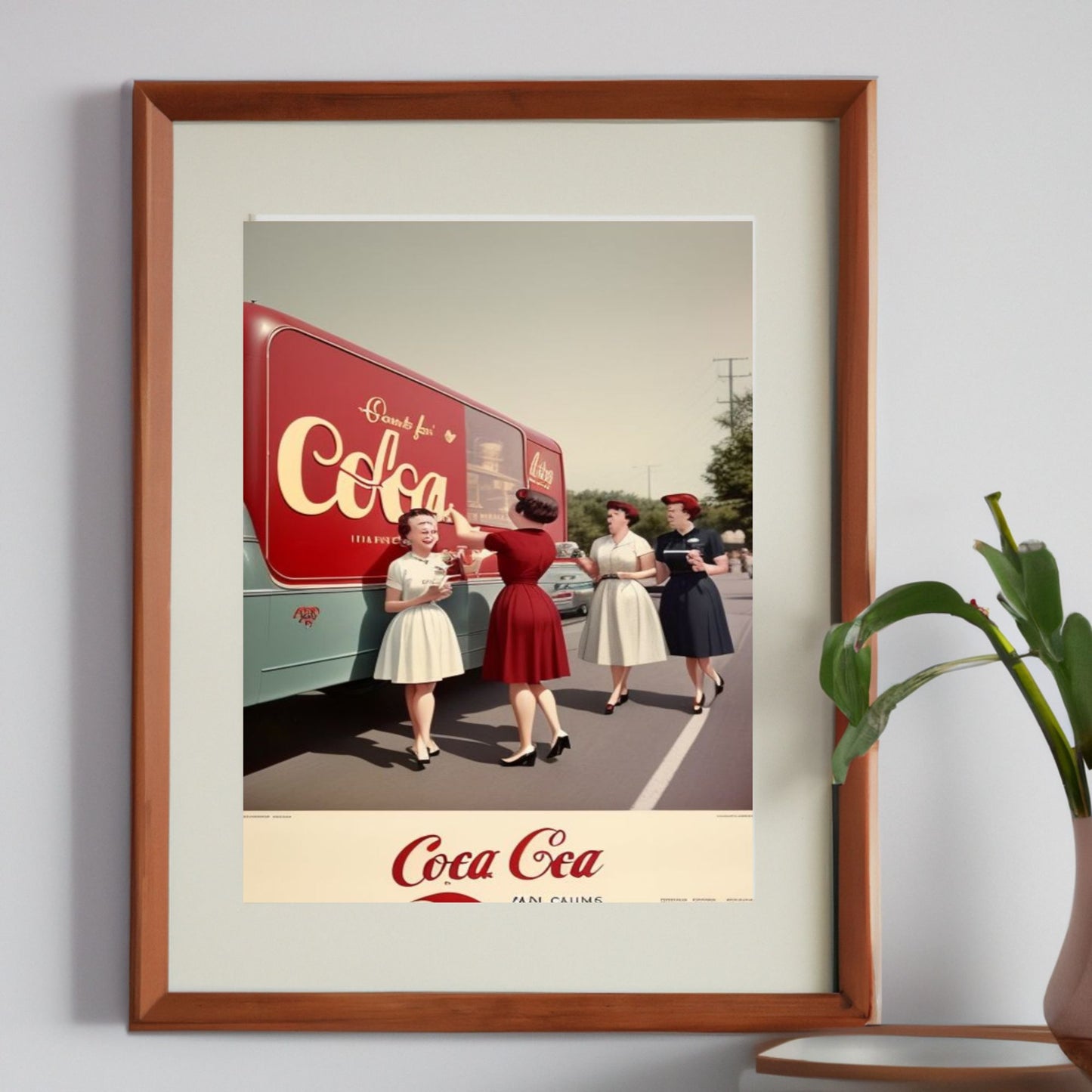 1950s Coca Cola Ad Poster Vintage, Art Deco, Wall Art, Old School Ads