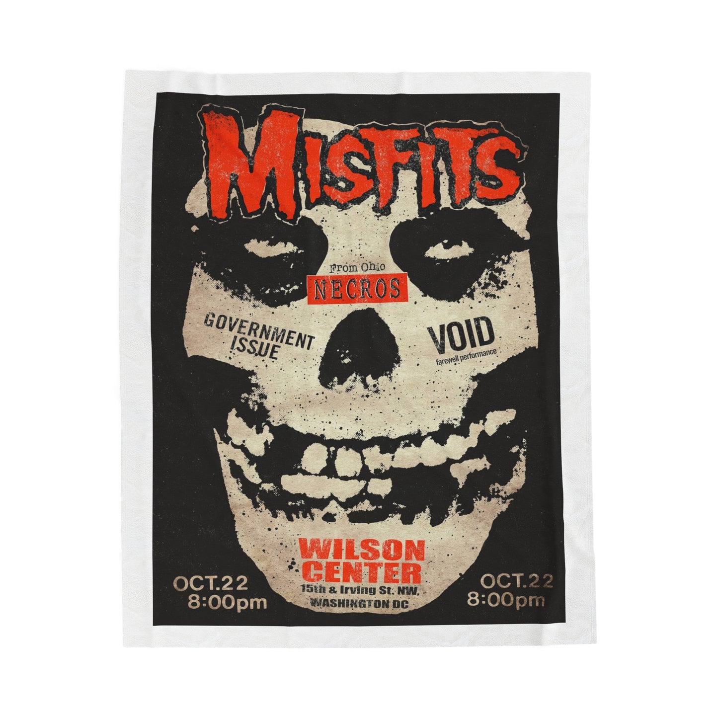 Misfits Retro Gig Music Band Cover Photo Culture Royal Designs Plush Blanket